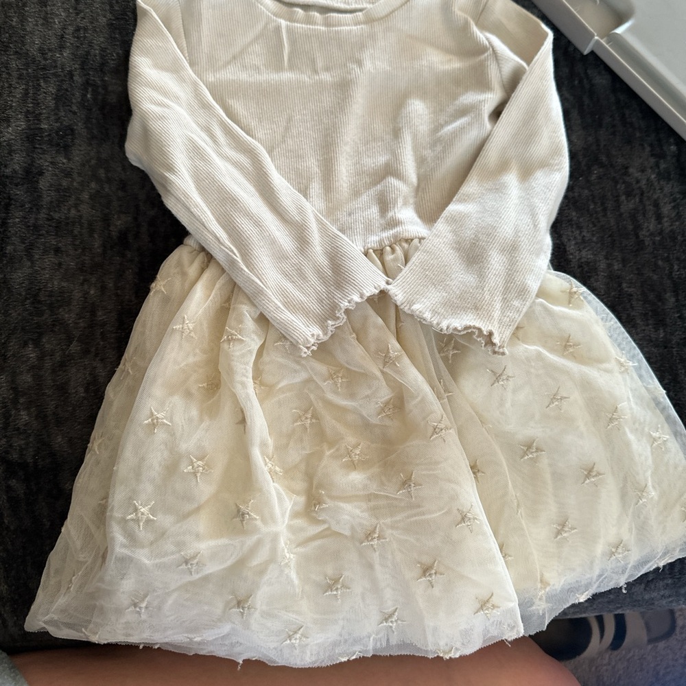 Gymboree Cream Long Sleeve Crew Neck Sundress